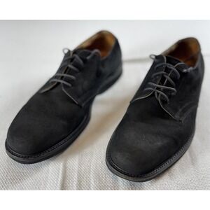 Nordstrom Buck Shoes Mens Size 11W Black Suede Oxford Lace Up‎ Dress Made Brazil